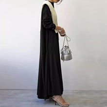 Load image into Gallery viewer, Leisure Button Cuffs Cotton Dress