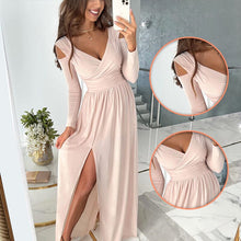 Load image into Gallery viewer, Long Sleeve V-Neck Dress