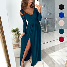 Load image into Gallery viewer, Long Sleeve V-Neck Dress