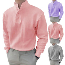 Load image into Gallery viewer, Men's High Neck and Long Sleeve Polo Shirt