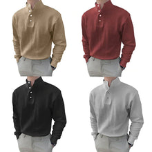 Load image into Gallery viewer, Men's High Neck and Long Sleeve Polo Shirt