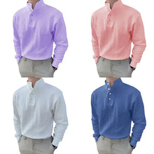 Load image into Gallery viewer, Men's High Neck and Long Sleeve Polo Shirt