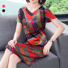 Load image into Gallery viewer, Mid-long Elegant Slimming Short Sleeve Stylish Dress