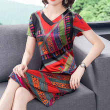 Load image into Gallery viewer, Mid-long Elegant Slimming Short Sleeve Stylish Dress