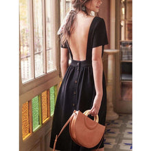 Load image into Gallery viewer, Open Back Button-up Dress