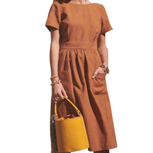 Load image into Gallery viewer, Open Back Button-up Dress