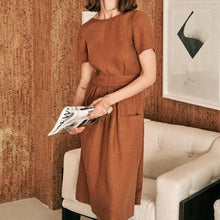 Load image into Gallery viewer, Open Back Button-up Dress