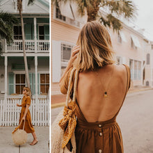 Load image into Gallery viewer, Open Back Button-up Dress