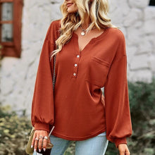 Load image into Gallery viewer, Plain Textured Basic Tops Pullover Blouses