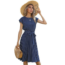 Load image into Gallery viewer, Polka Dot Pleated Dress