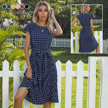 Load image into Gallery viewer, Polka Dot Pleated Dress