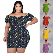 Load image into Gallery viewer, Sexy Off-the-Shoulder Plus Size Dress