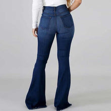 Load image into Gallery viewer, 90s Vintage High Waist Ripped Flare Leg Jeans