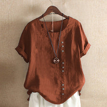 Load image into Gallery viewer, Solid Color Short Sleeve Round Neck Summer T-shirt