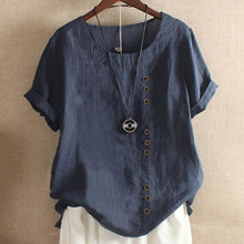 Load image into Gallery viewer, Solid Color Short Sleeve Round Neck Summer T-shirt