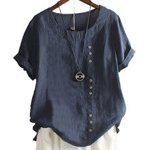 Load image into Gallery viewer, Solid Color Short Sleeve Round Neck Summer T-shirt