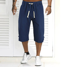Load image into Gallery viewer, Summer Men's Solid Color Casual Linen Shorts