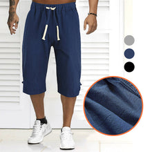 Load image into Gallery viewer, Summer Men's Solid Color Casual Linen Shorts