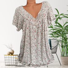 Load image into Gallery viewer, Summer V-neck Loose Short Sleeve Casual Women's T-shirt