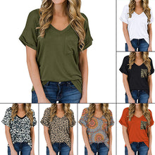 Load image into Gallery viewer, V-neck Loose Short Sleeves
