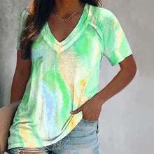 Load image into Gallery viewer, V-neck Rainbow Butterfly Printing Women's Cozy T-shirts