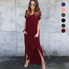 Load image into Gallery viewer, V-neck Slit Long Skirt