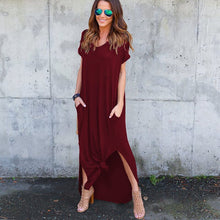 Load image into Gallery viewer, V-neck Slit Long Skirt