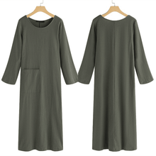 Load image into Gallery viewer, Vintage Cotton Linen Long Sleeve Dress