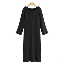 Load image into Gallery viewer, Vintage Cotton Linen Long Sleeve Dress