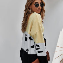 Load image into Gallery viewer, Women's Relaxed Tricolor Knit Cardigan