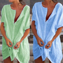 Load image into Gallery viewer, Women's Cotton and linen Plain Loose Long Shirt