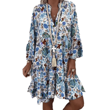 Load image into Gallery viewer, Women's Floral Print V Neck Dress