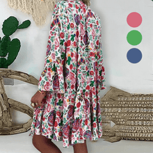 Load image into Gallery viewer, Women's Floral Print V Neck Dress