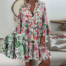 Load image into Gallery viewer, Women's Floral Print V Neck Dress
