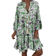 Load image into Gallery viewer, Women's Floral Print V Neck Dress