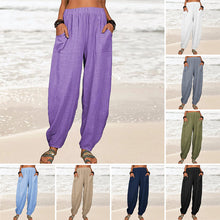 Load image into Gallery viewer, Women's Loose Cotton And Linen Casual Pants