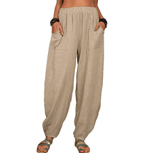 Load image into Gallery viewer, Women's Loose Cotton And Linen Casual Pants