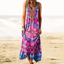 Load image into Gallery viewer, Women's Tie-dye Loose Print Sleeveless Dress