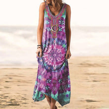 Load image into Gallery viewer, Women's Tie-dye Loose Print Sleeveless Dress