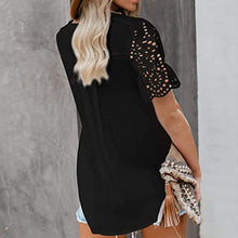 Load image into Gallery viewer, Women's V-Necklace Stitching Pleated Shirt