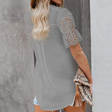 Load image into Gallery viewer, Women's V-Necklace Stitching Pleated Shirt