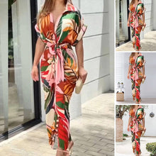 Load image into Gallery viewer, Printed Lapel Shirt Dress