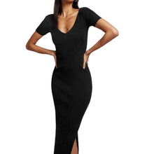 Load image into Gallery viewer, Sexy Crew Neck Tight Slit Long Dress