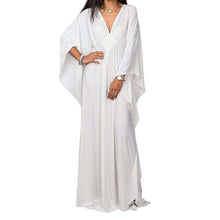 Load image into Gallery viewer, Loose V neck Plus Size Long Solid Color Bikini Cover-Up