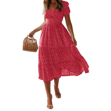 Load image into Gallery viewer, Puff Sleeve Floral Long Dress