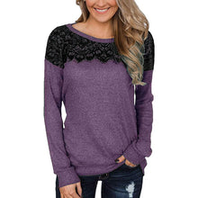 Load image into Gallery viewer, Lace Panel Solid T-Shirt