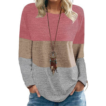 Load image into Gallery viewer, Color Block Printed Crew Neck Sweatshirt
