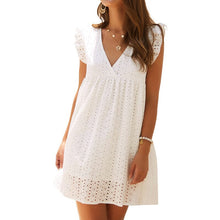 Load image into Gallery viewer, Summer Lace Dress with Ruffled Sleeves