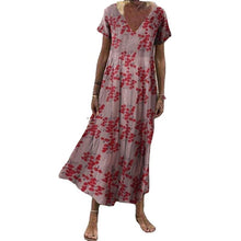 Load image into Gallery viewer, Women's Vintage Short Sleeve Maxi Dress