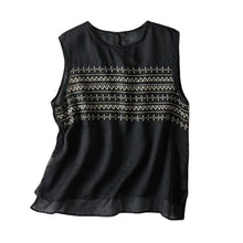 Load image into Gallery viewer, Summer Embroidered Loose Linen Vest